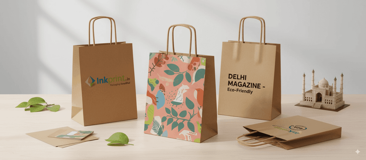 Reliable flat handle paper bags in Delhi made with care