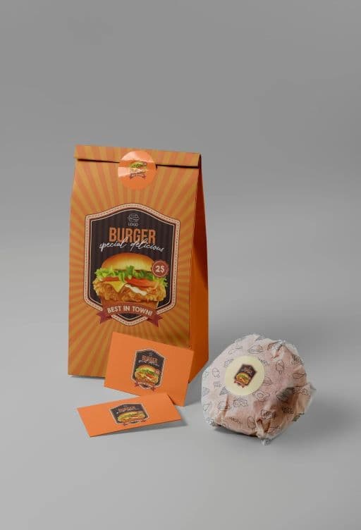 Food Service Paper Bag Labels illustration