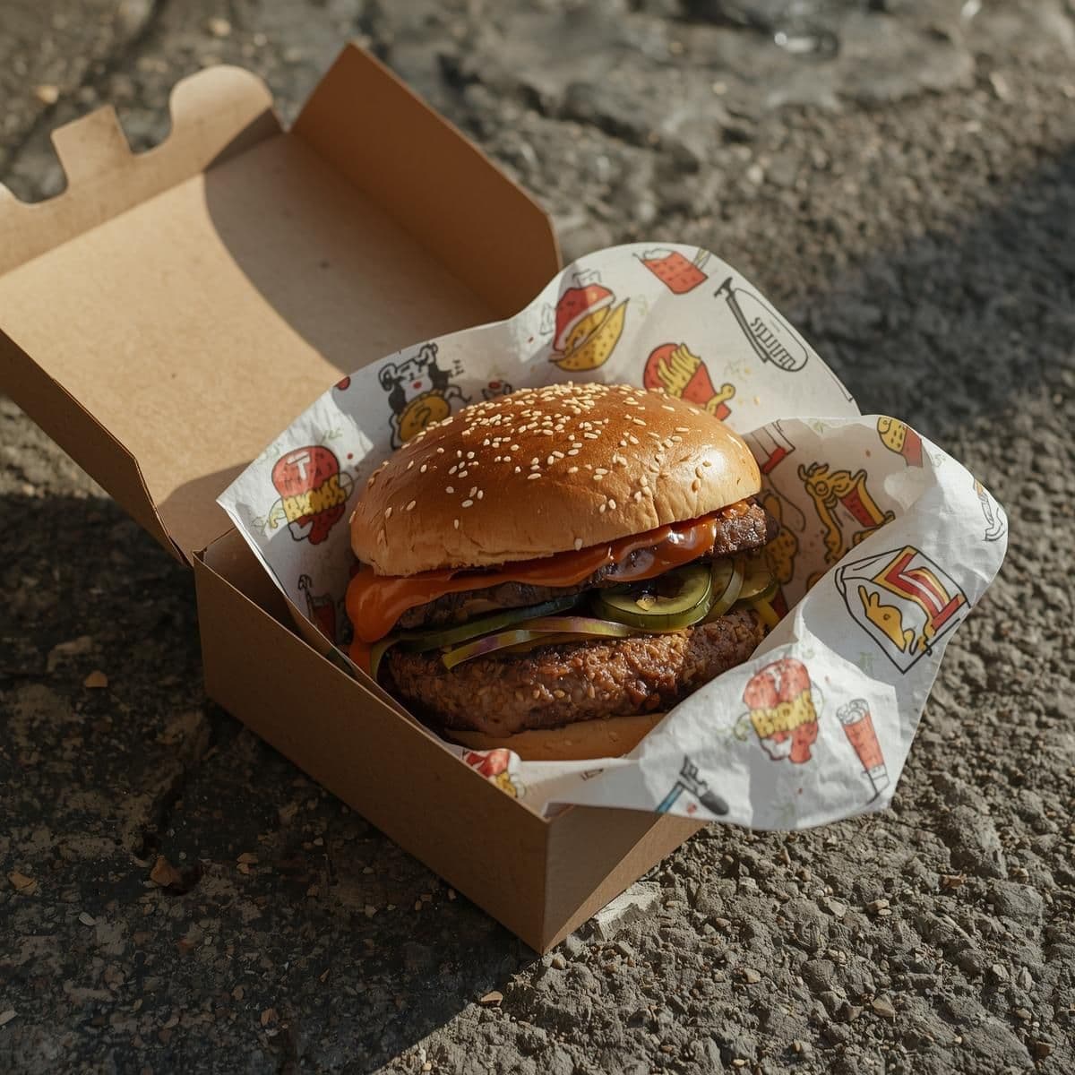 Custom Burger Tissue Paper – Rectangle Single Colour Burger Packaging alternate view